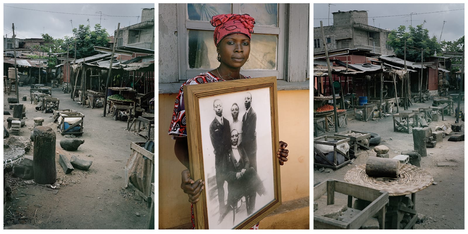 Leonce Raphael Agbodjelou, Untitled Triptych (Code Noir), 2014