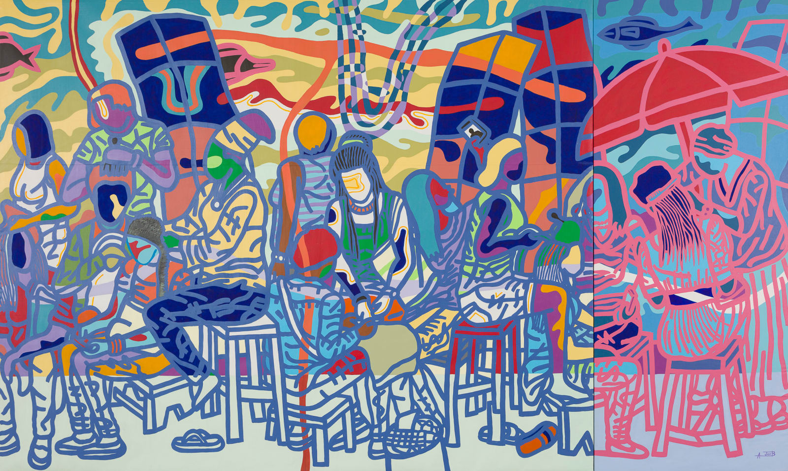 Ajarb Bernard Ategwa, Place of beauty (diptych), 2016