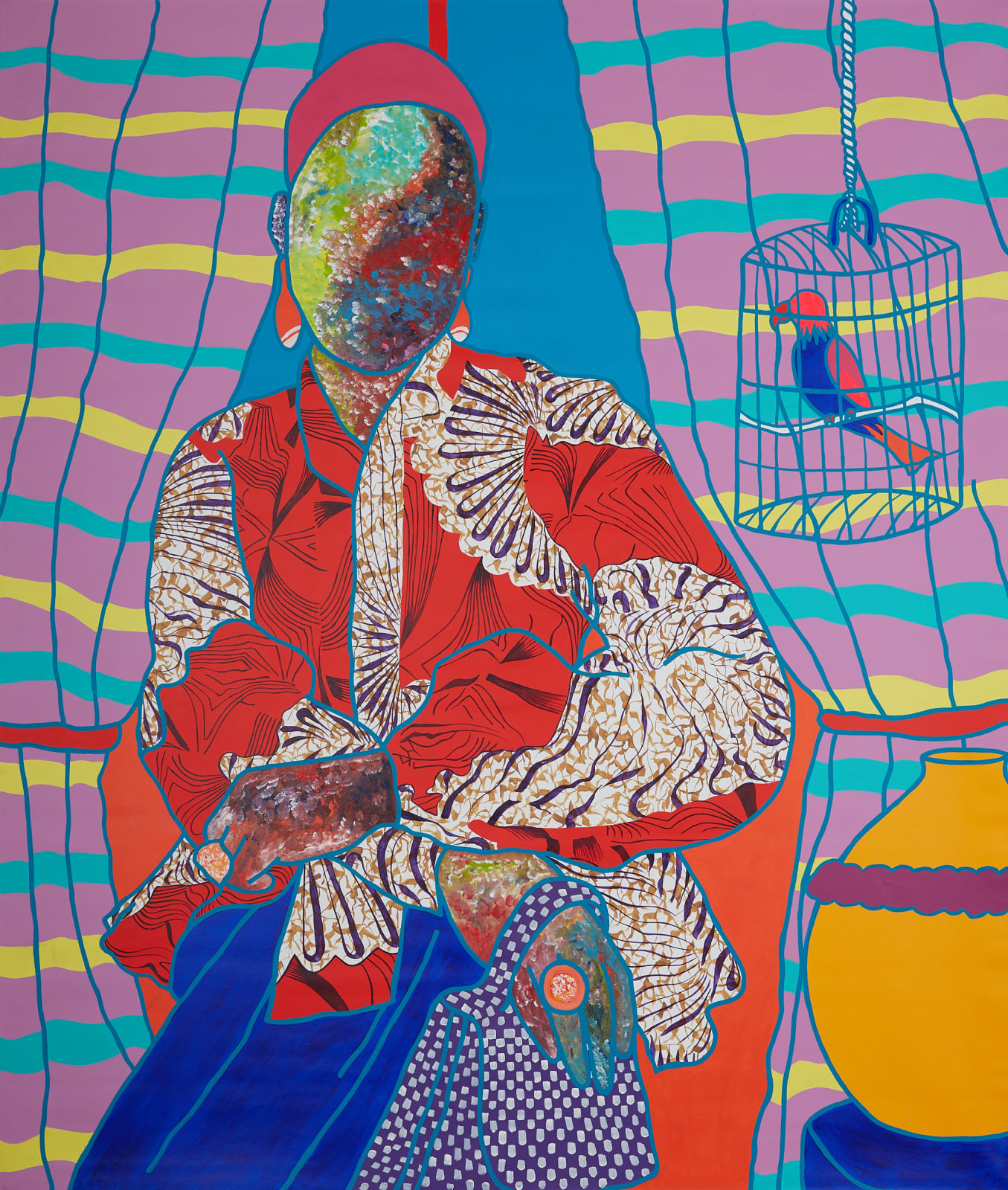 Ajarb Bernard Ategwa, Posing with my Parrot, 2021