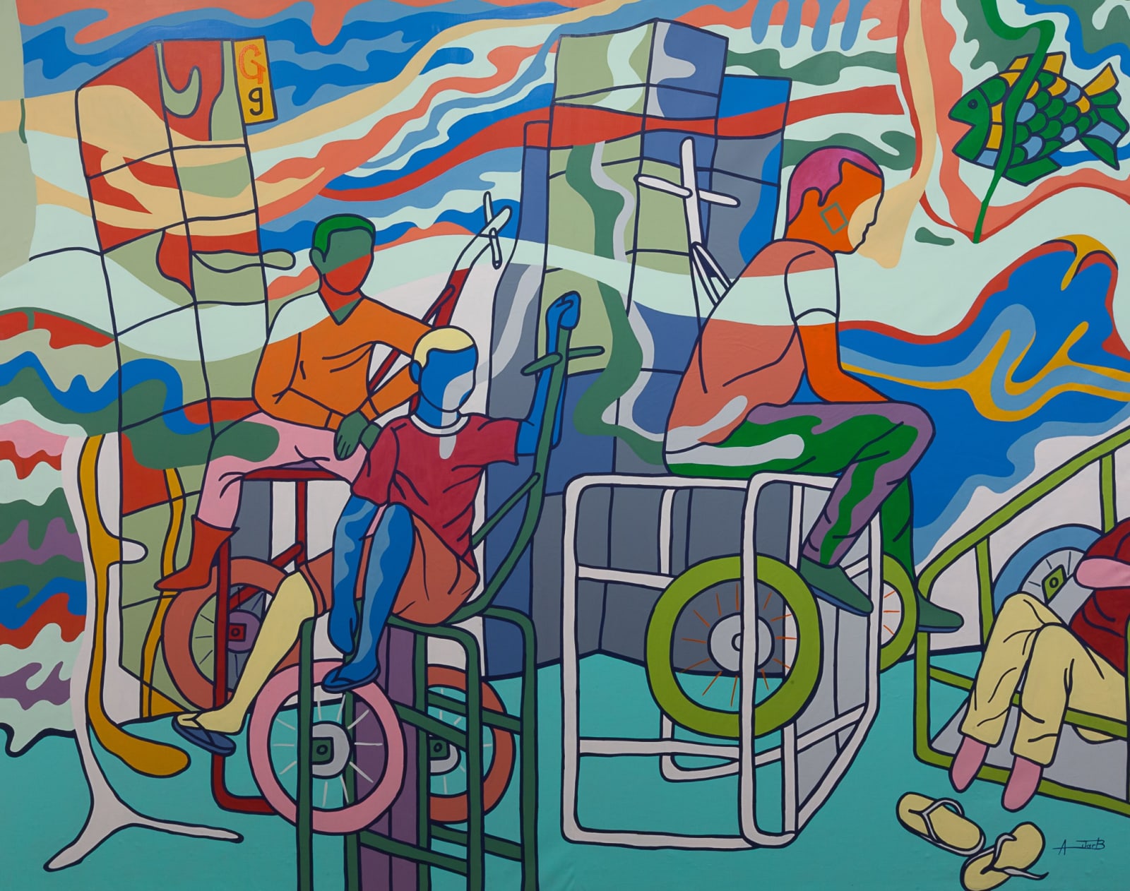 Ajarb Bernard Ategwa, Young truck pushers relaxing, 2015