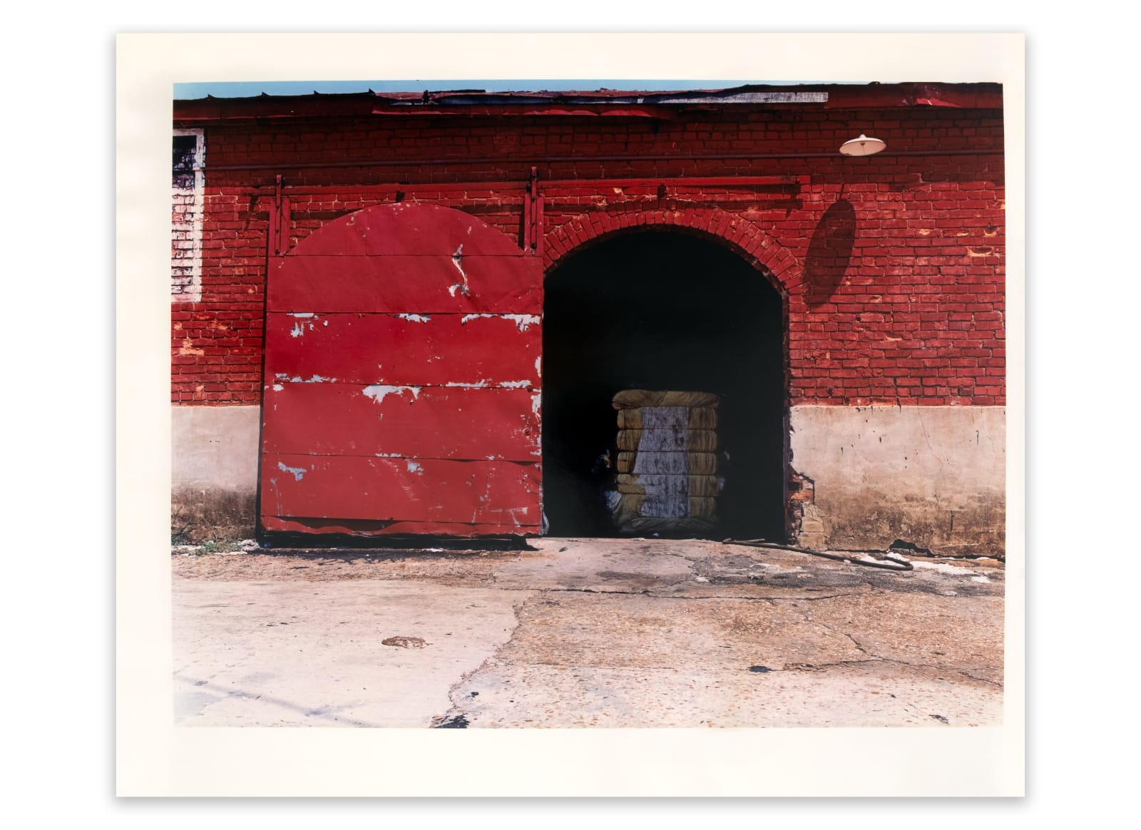 William Christenberry, Cotton Warehouse with Cotton Bale, Selma, Alabama, 1980