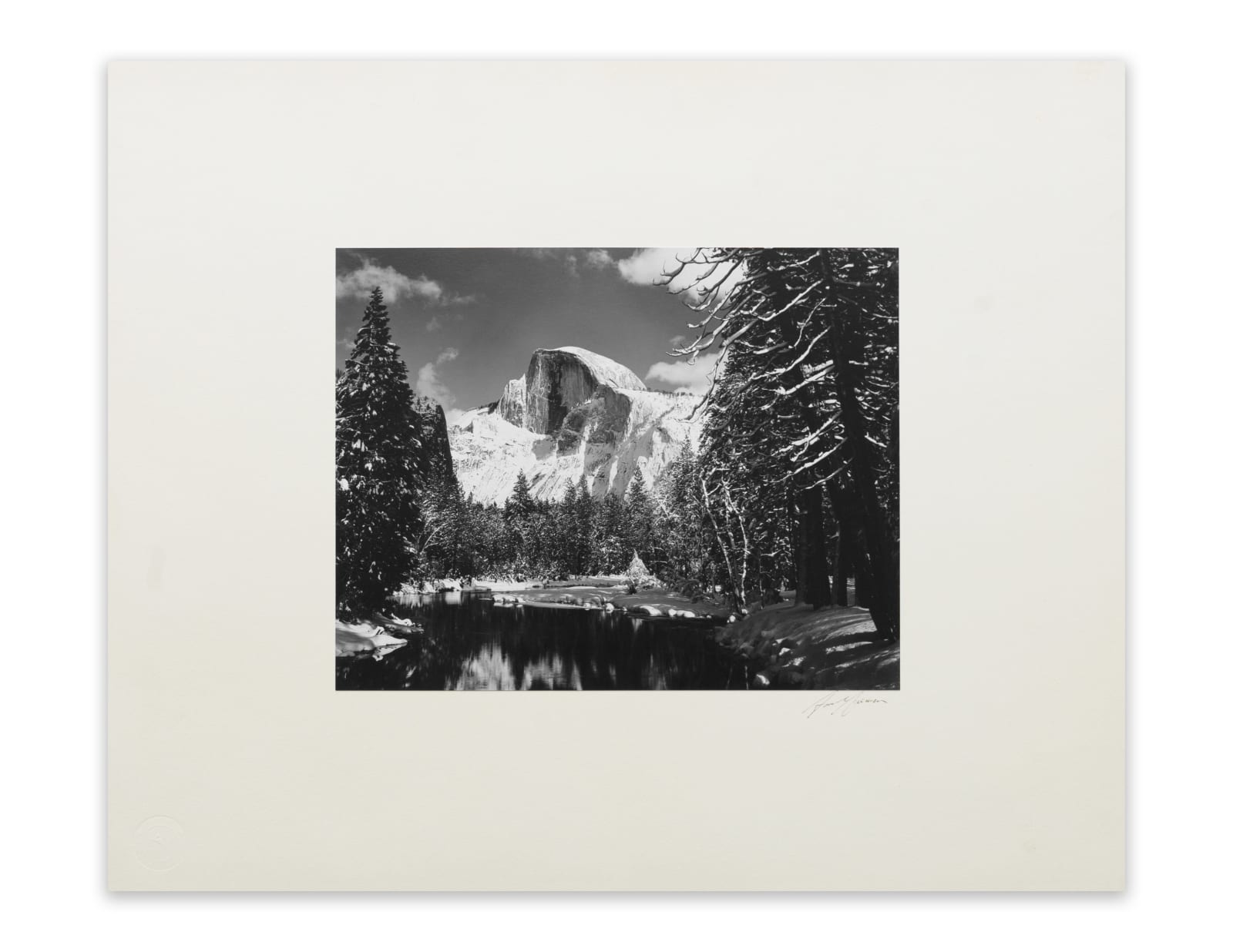 Ansel Adams, Half Dome, Merced River, Winter, Yosemite Valley, CA, 1938