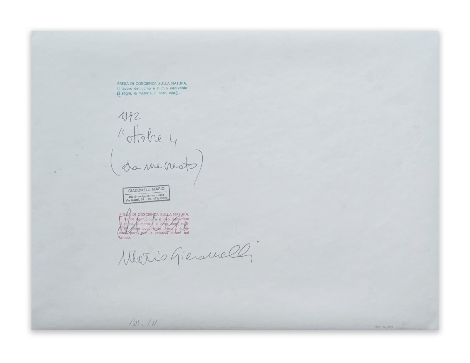 Mario Giacomelli, Ottobre 4 (PAS. 10), 1972