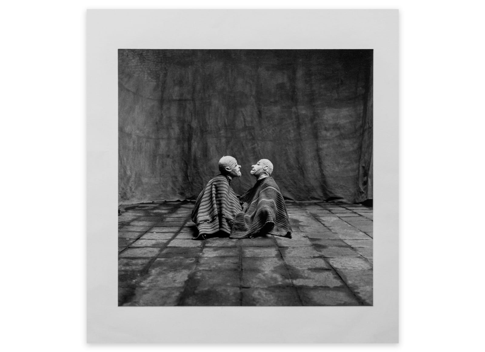 Irving Penn, Two Men in White Masks, Cuzco, Peru, 1948