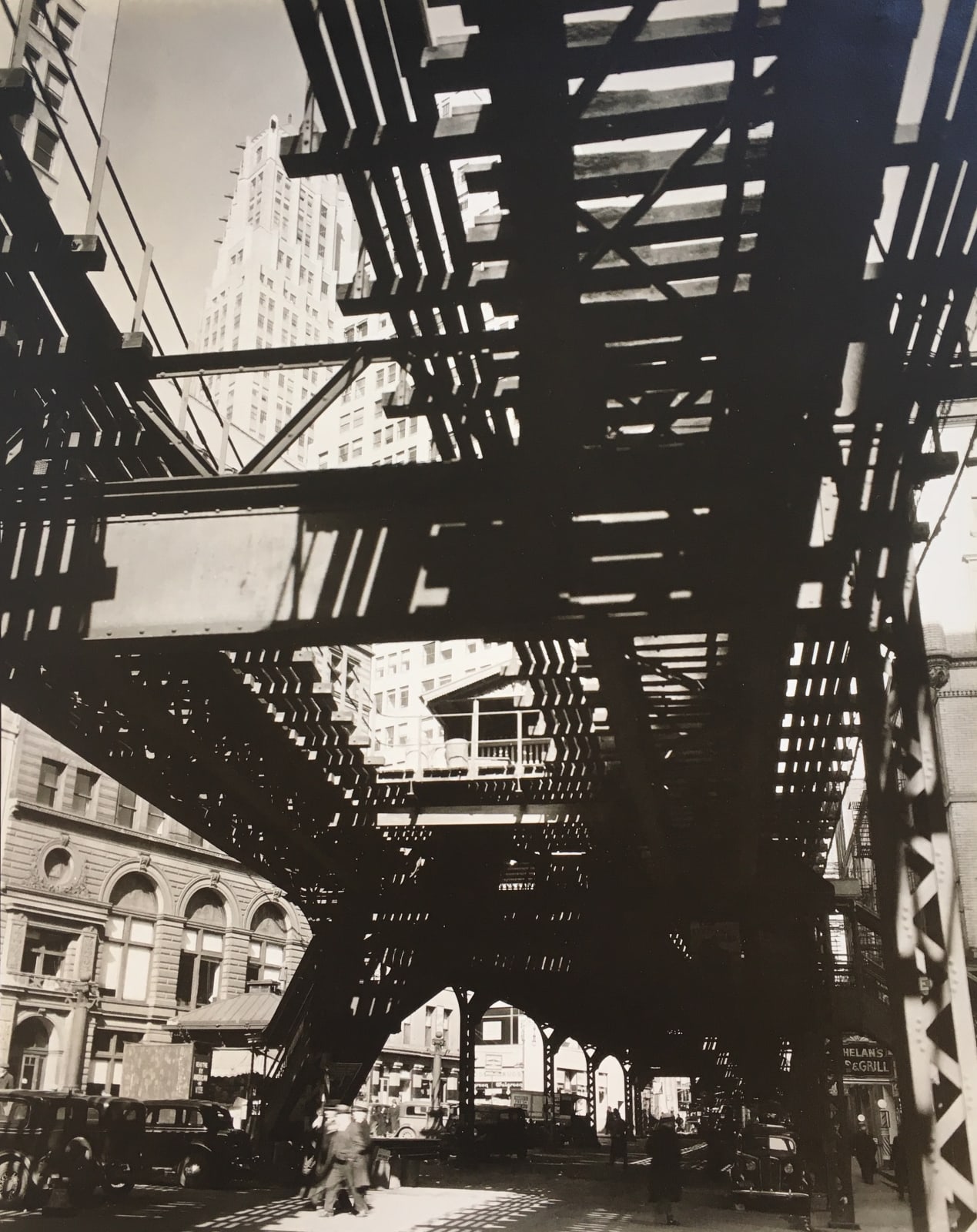 Berenice Abbott, El, Second and Third Avenue Lines, Hanover Square and Pearl Street, 1936