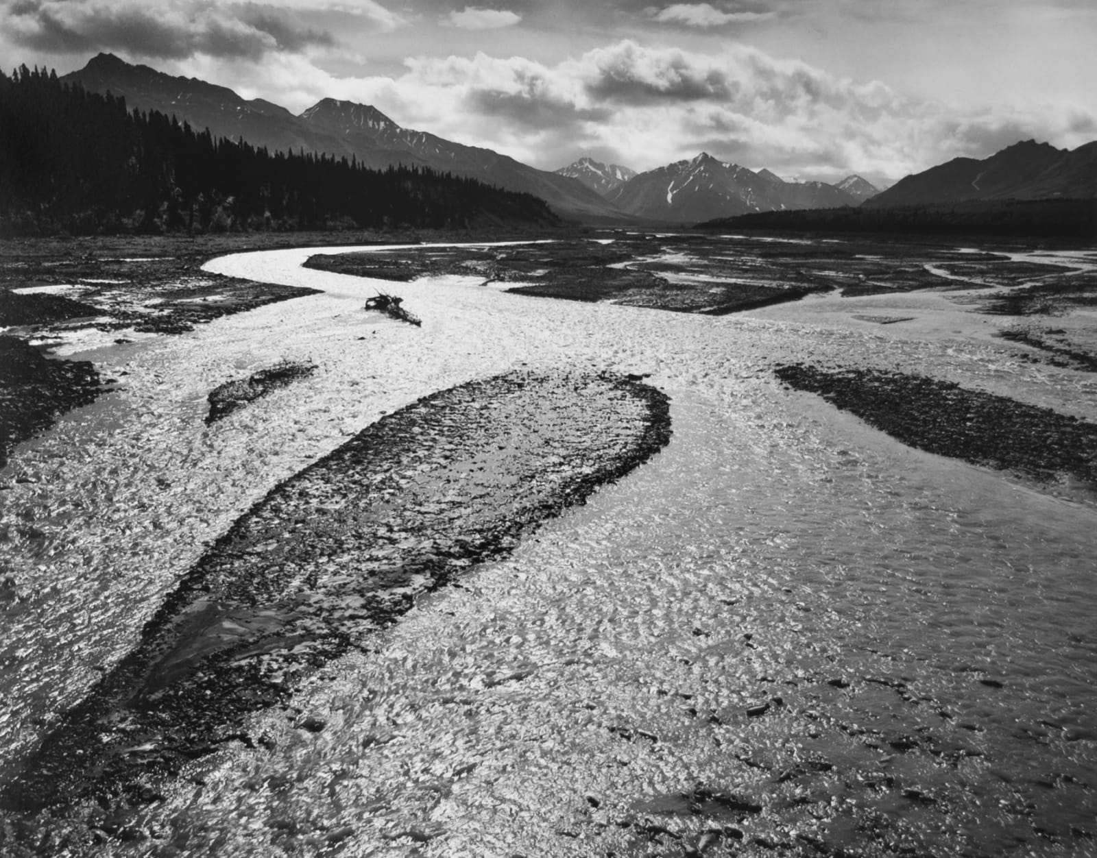 Ansel Adams, Teklanika River, Mount McKinley National Park, Alaska, 1947, From Portfolio Four: What Majestic Word. Print #1, Published in 1963 by the Sierra Club San Francisco