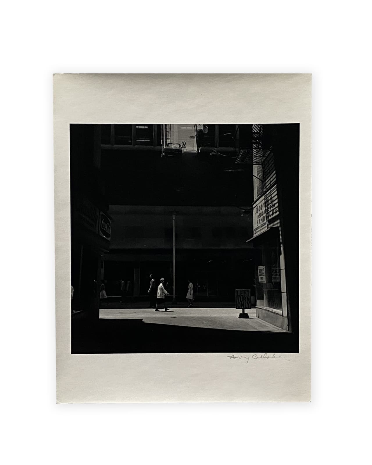 Harry Callahan, Street Scene, with Left Turn Only Sign, 1950 - 1960