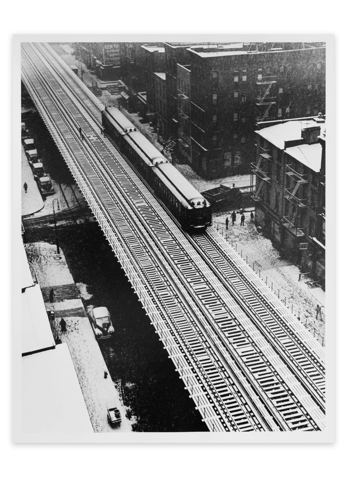 Andreas Feininger, Elevated Railway at 9th Avenue in winter, New York, 1940