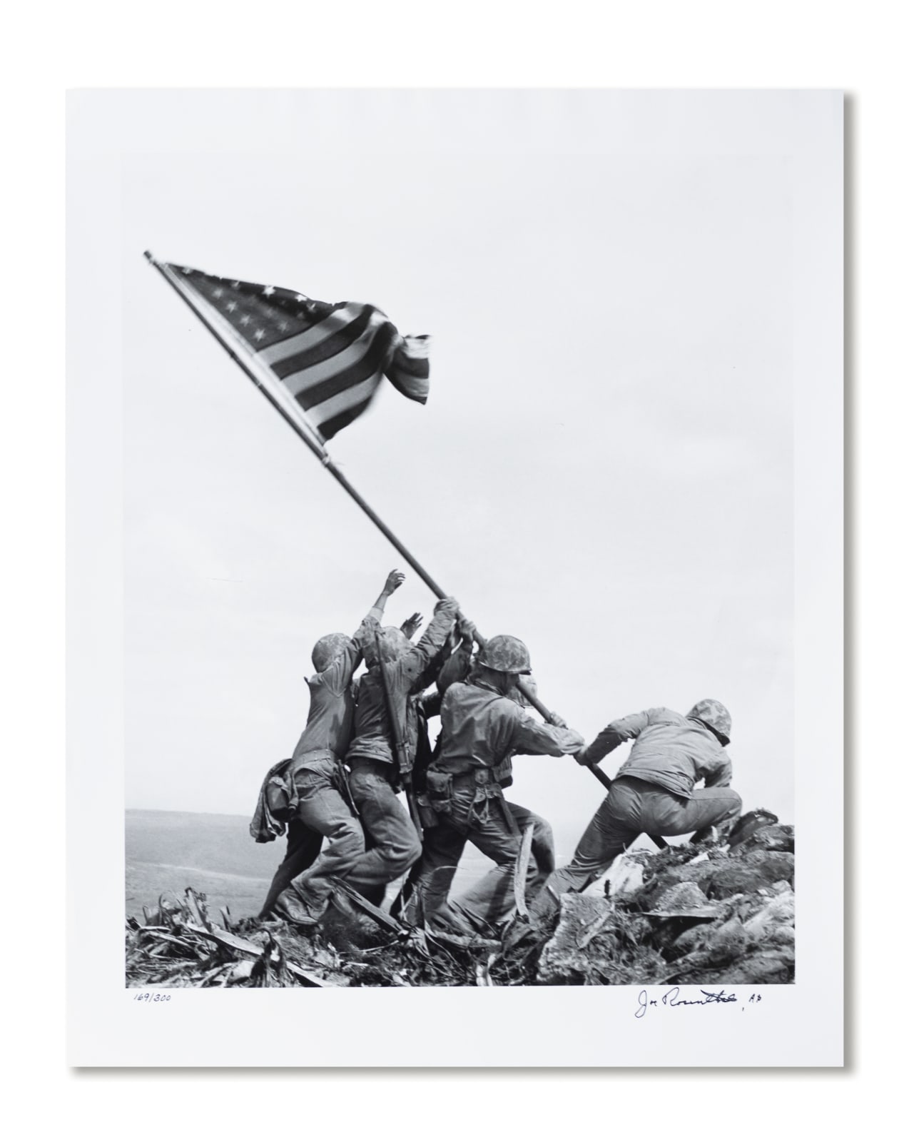 Joe Rosenthal, Marines of the 28th Regiment of the 5th Division Raise the American Flag Atop Mt. Suribachi, Iwo Jima (#32279), 1945