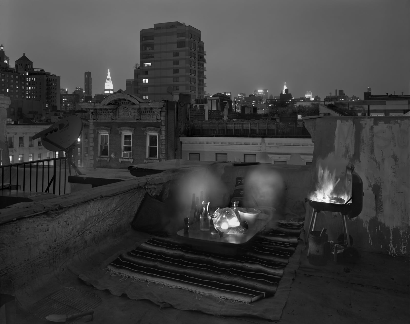 Matthew Pillsbury, Luis Peralta and Dale Peck, Rooftop Dinner, Sunday August 8th 2010, (TV10472)