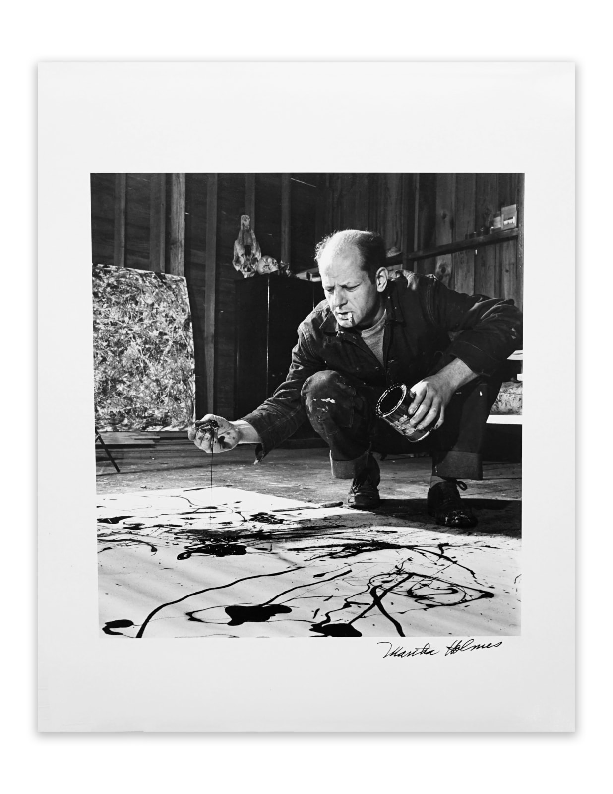 Martha Holmes, Jackson Pollock in His Studio, Springs, Long Island, New York, 1949