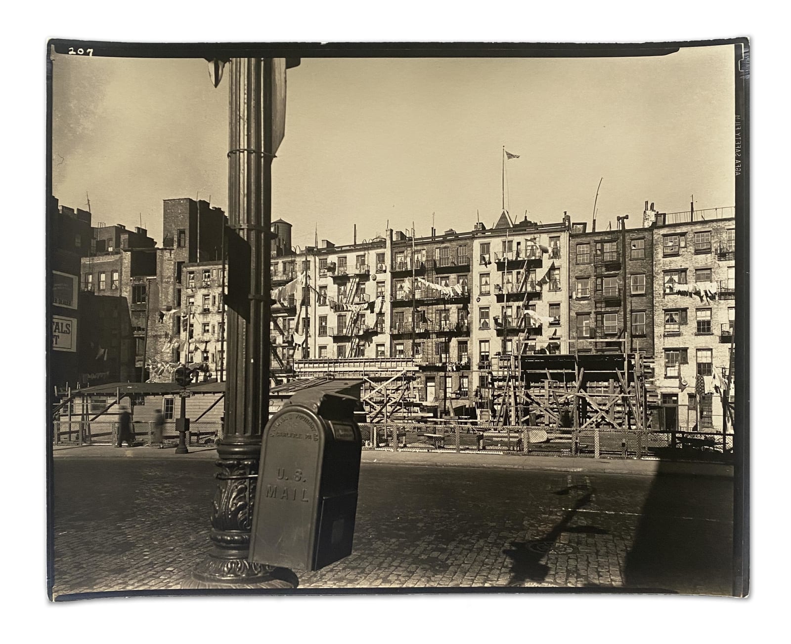Berenice Abbott, LOWER EAST SIDE: Old-law Tenements: From Forsyth and East Houston Streets, Manhattan, February 11, 1937