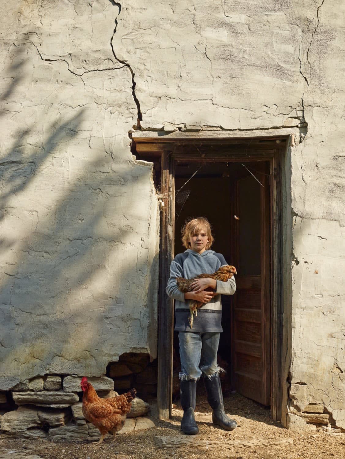 Andrew Moore, JD Jerde and the Old Post Office, Harding County, South Dakota, 2014