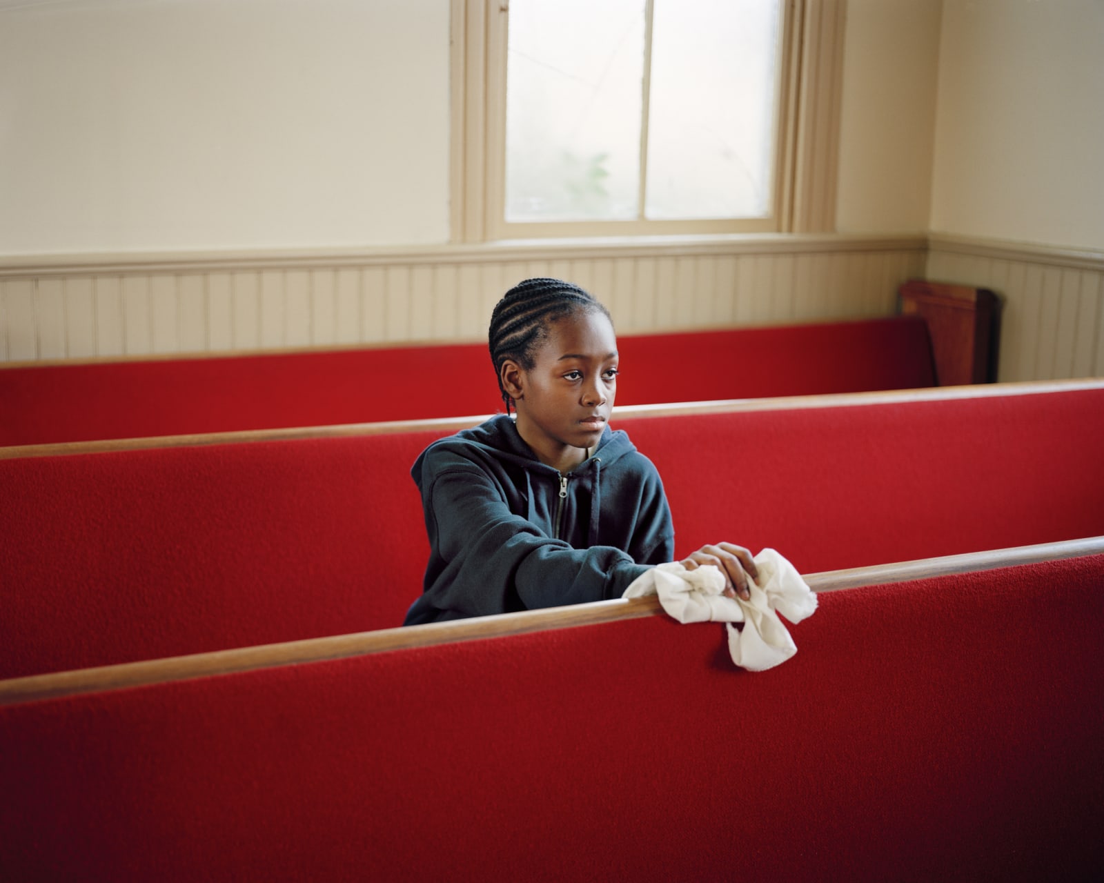 Susan Worsham, Young Boy Cleaning Church, VA, 2011
