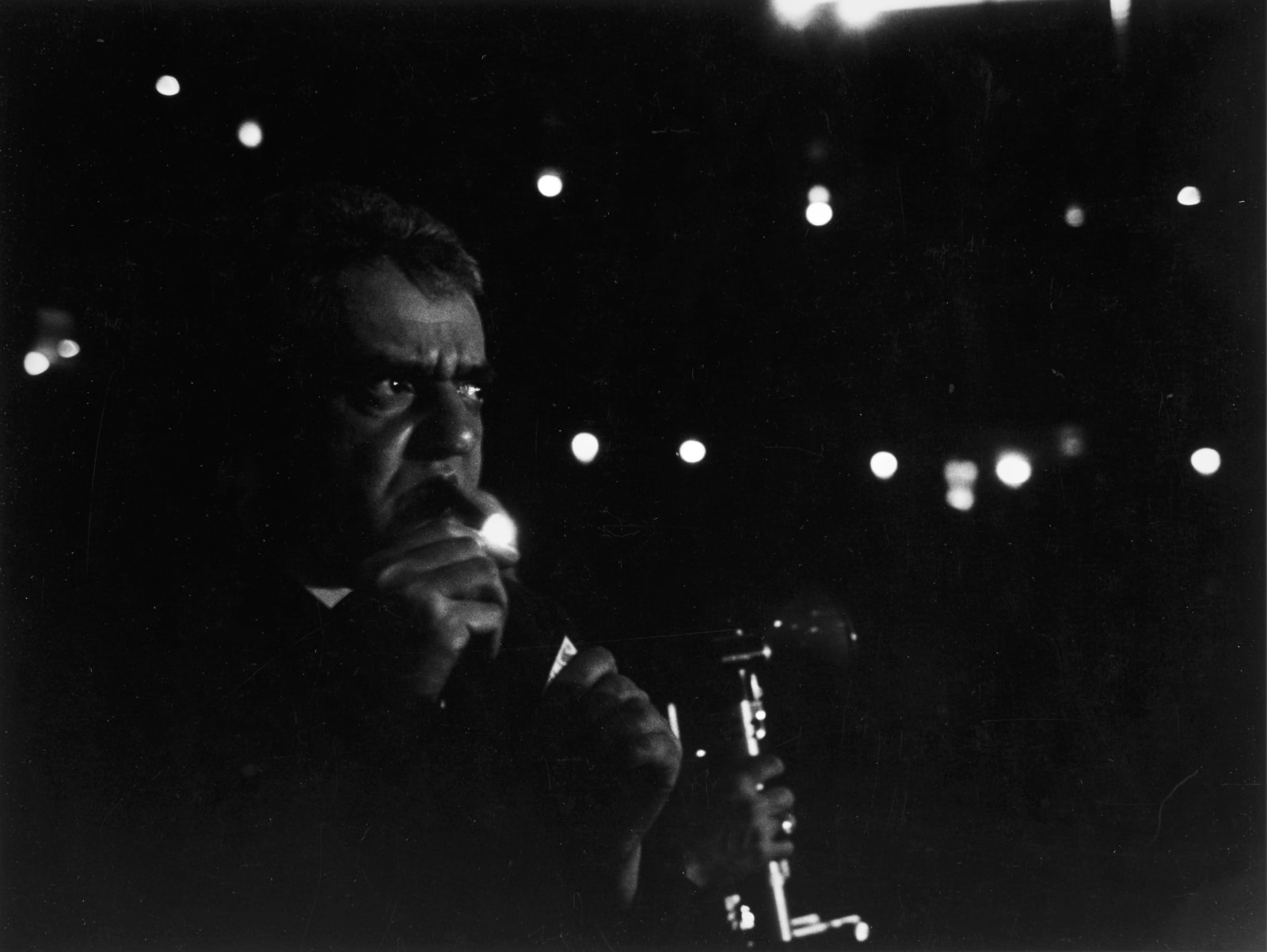 Rae Russel, Weegee, Lights Cigar Ringside Circus, 1954
