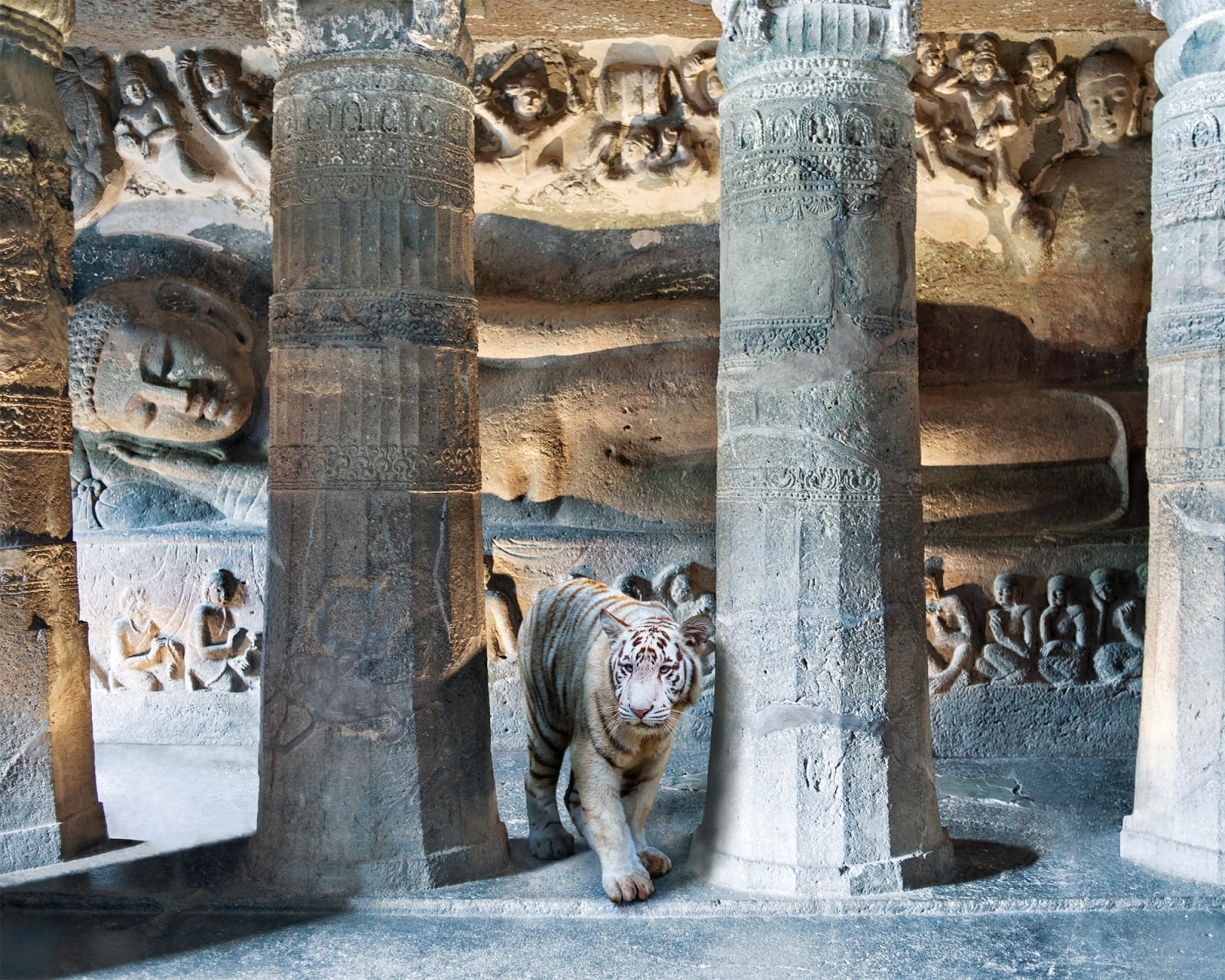 Karen Knorr, Mahasattva's Sacrifice, Ajanta Caves, Ajanta, 2013