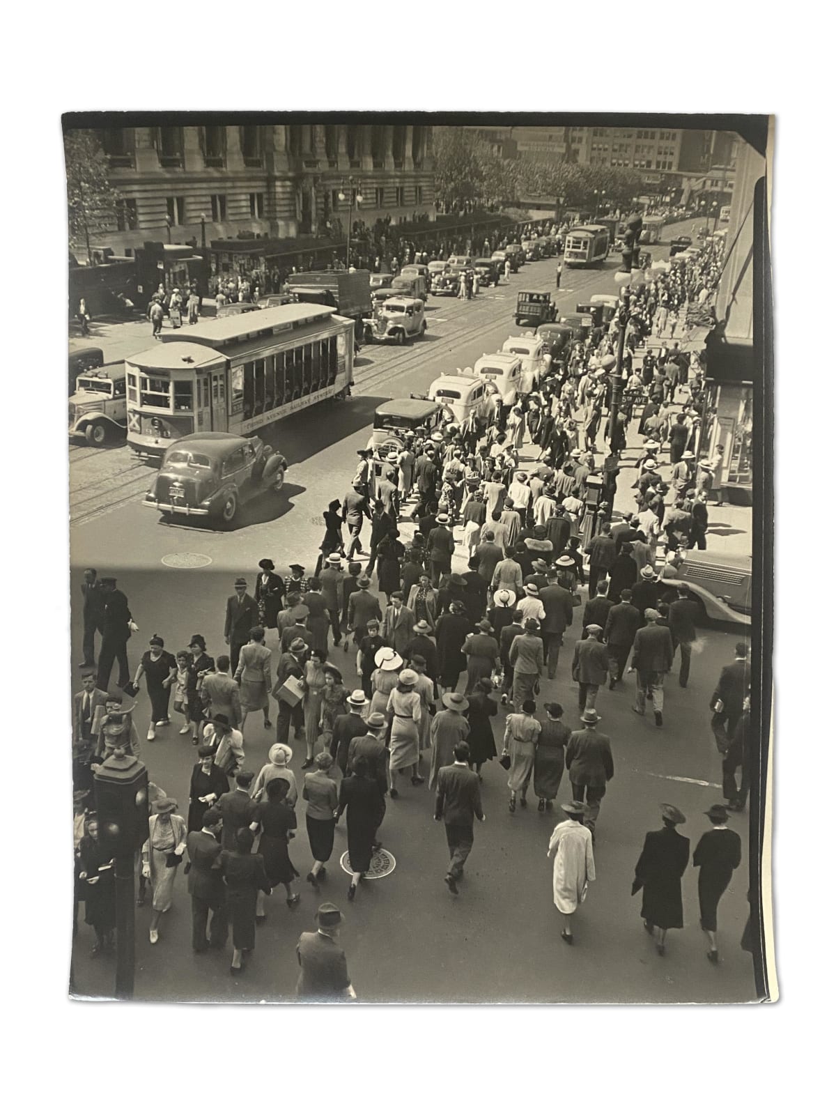 Berenice Abbott, MIDDLE EAST SIDE: Tempo of the City: II, 5th Avenue and 42nd Street, looking west from Seymour Building, 503 Fifth Avenue, Manhattan, September 6, 1938
