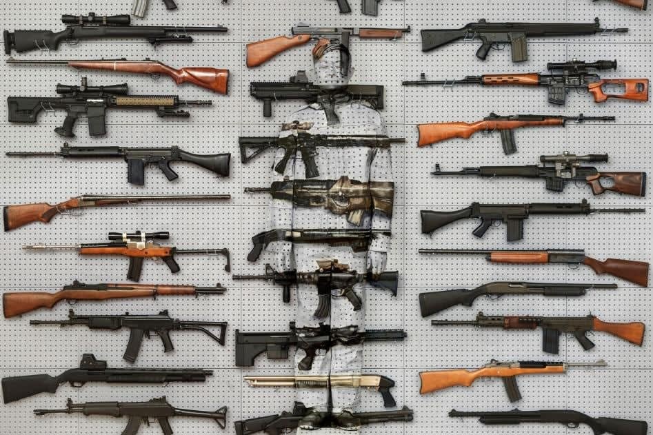 Liu Bolin, Hiding in New York No. 9, Gun Rack, 2013