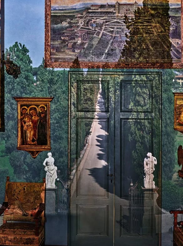 Abelardo Morell, Camera Obscura: View of Villa Entrance in Blue Gallery, Villa La Pietra, Florence, Italy, 2017