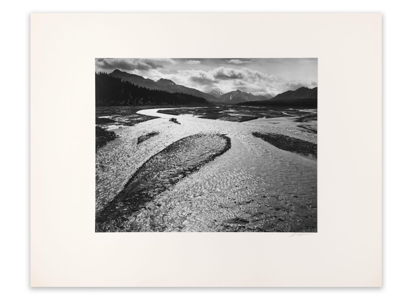 Ansel Adams, Teklanika River, Mount McKinley National Park, Alaska, 1947, From Portfolio Four: What Majestic Word. Print #1, Published in 1963 by the Sierra Club San Francisco
