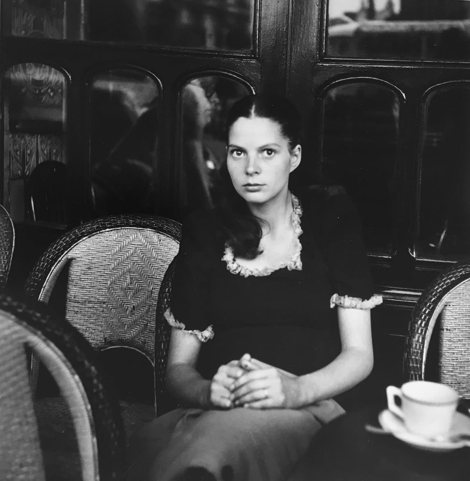 Louis Stettner, Cafe Madonna, Pregnant Woman, Pigalle, Cafe, Paris, France 1950 - 53, 1951