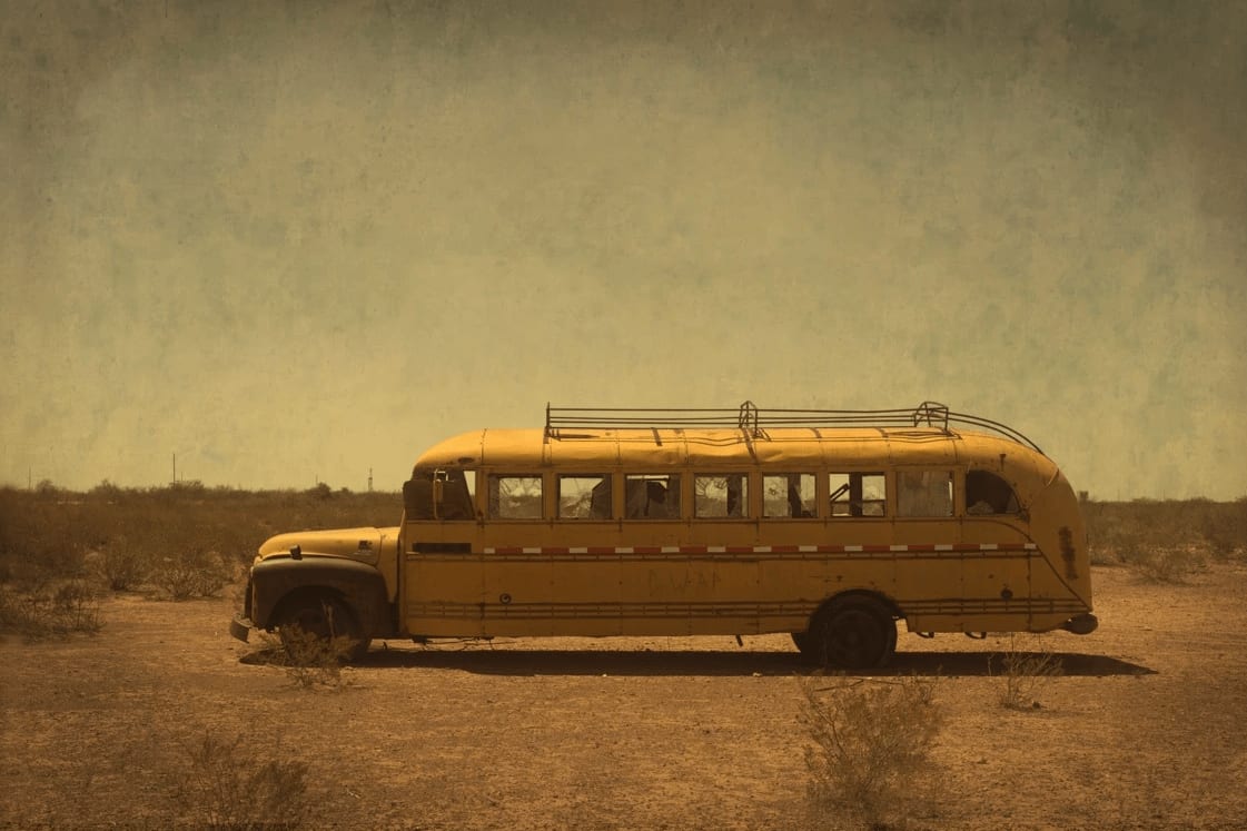 Jack Spencer, Adandoned School Bus near Pecos, Texas, 2014