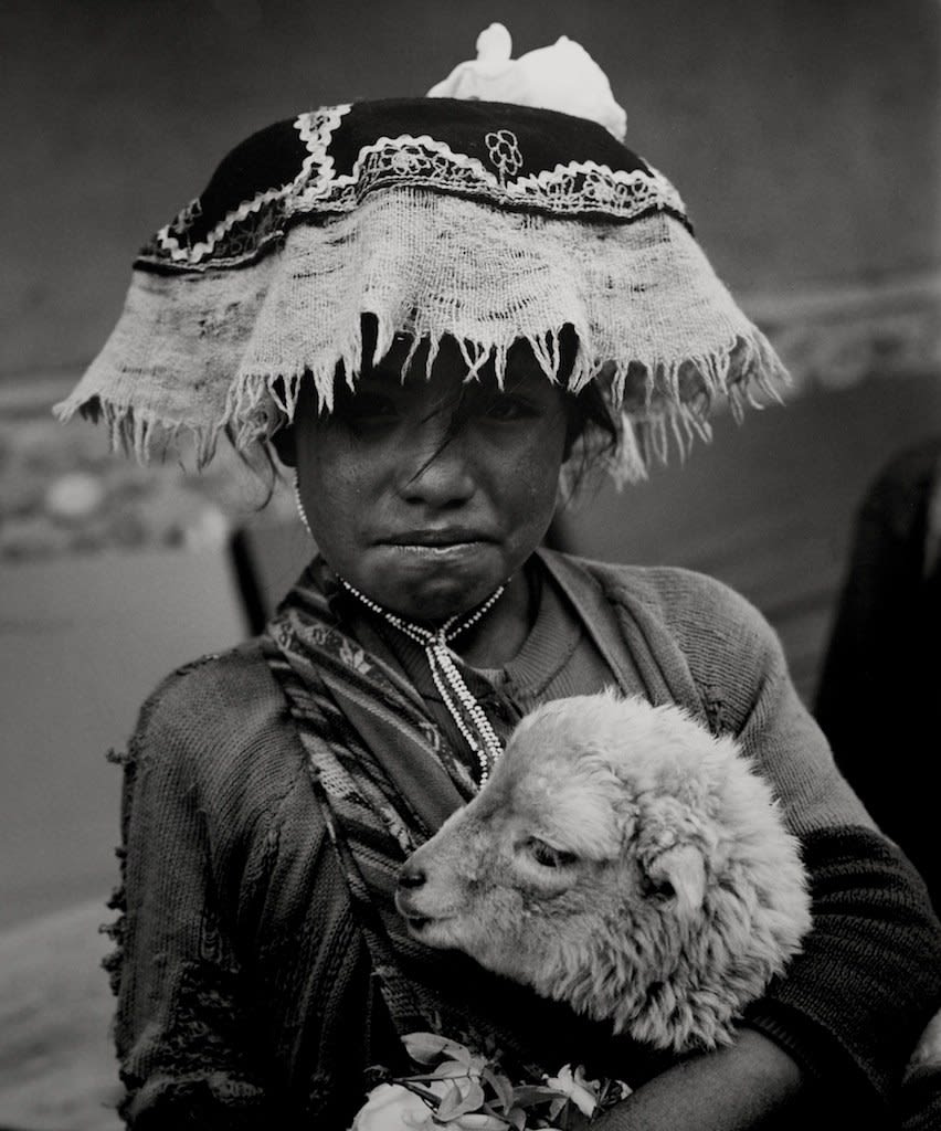 Joseph Guay, Tambomachay Girl with Alpaca, Peru, 2002