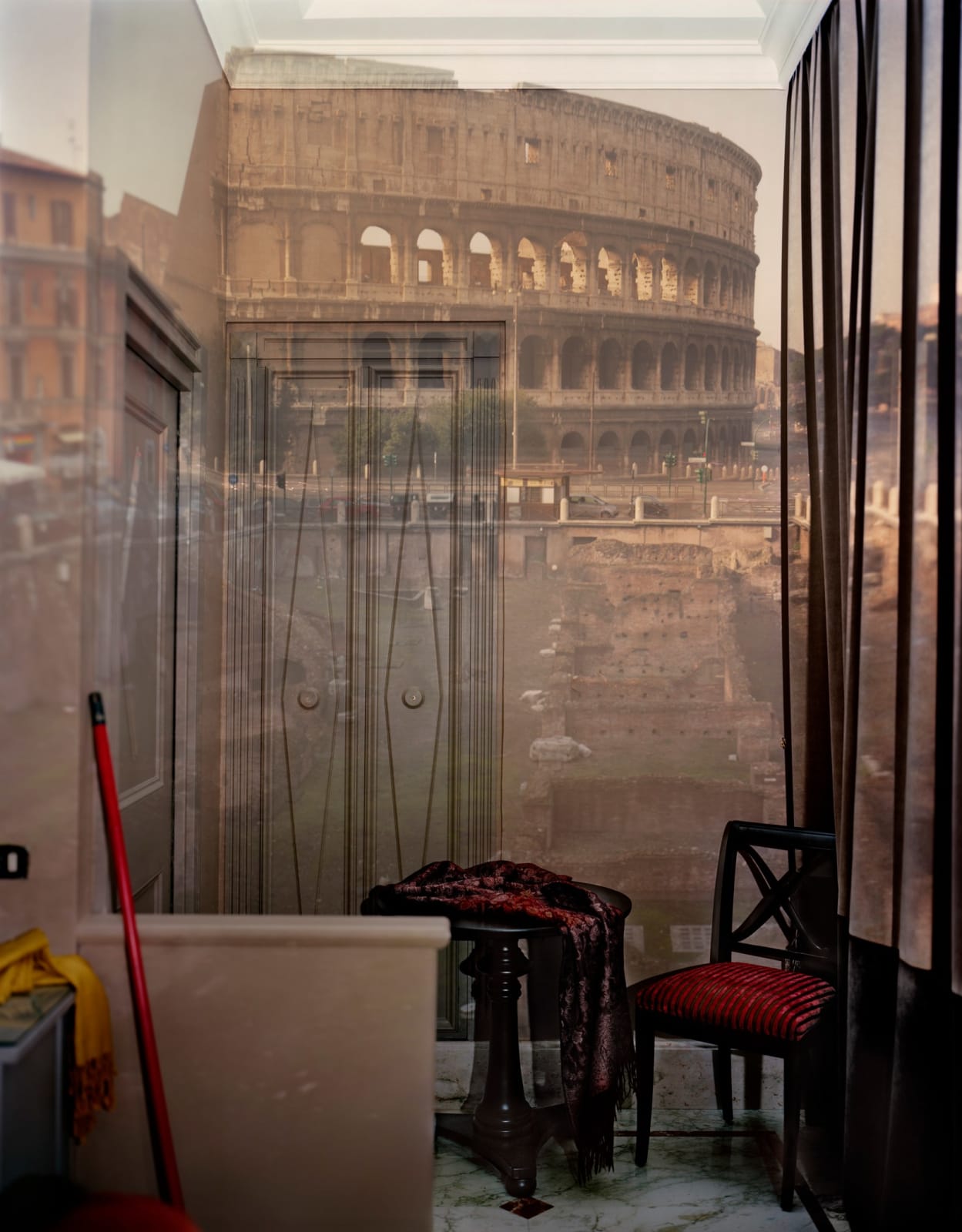 Abelardo Morell, Camera Obscura image of the Coliseum inside Room # 20 at the Hotel Gladiatori, 2007
