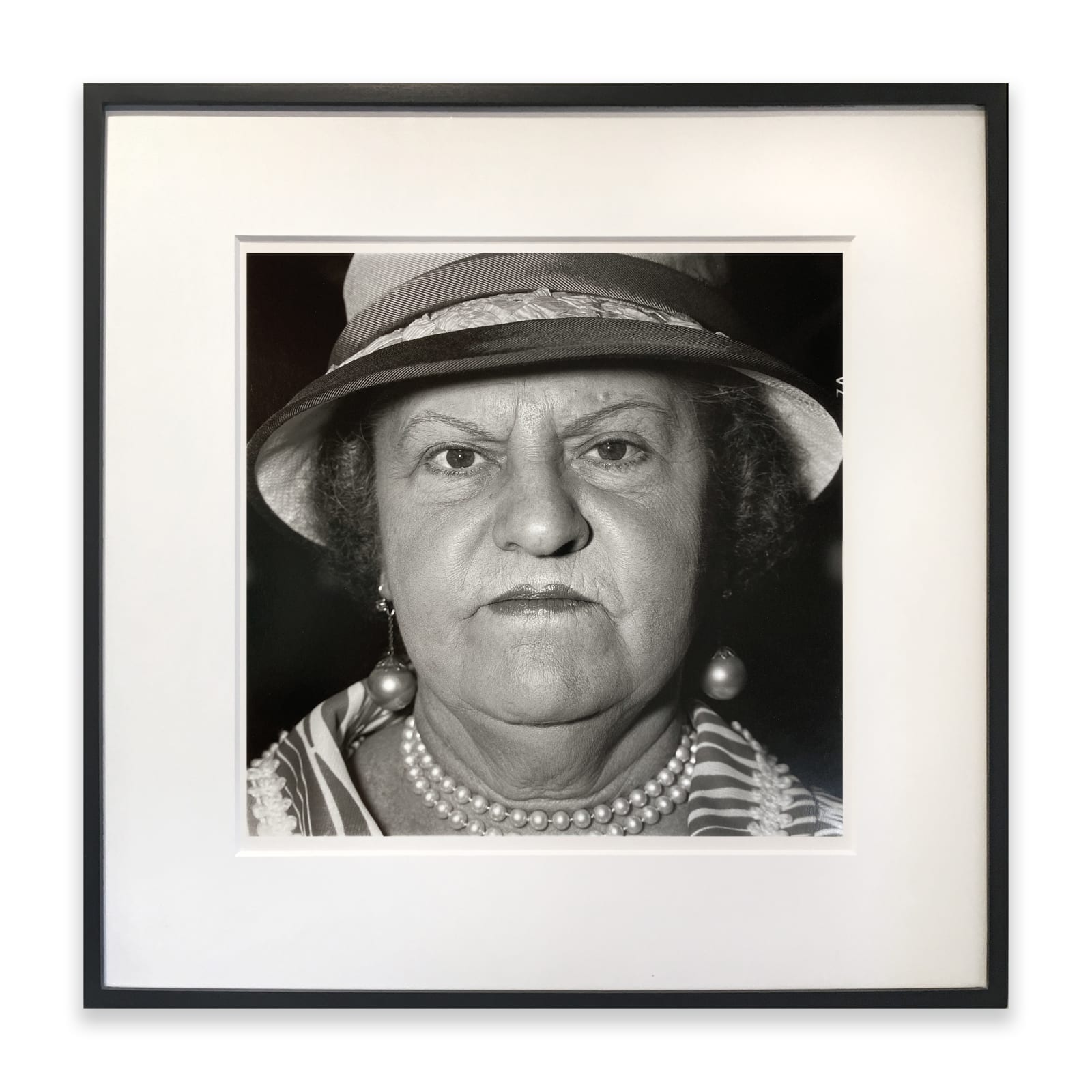 Diane Arbus, A Woman with Pearl Necklace and Earrings, N.Y.C., 1967