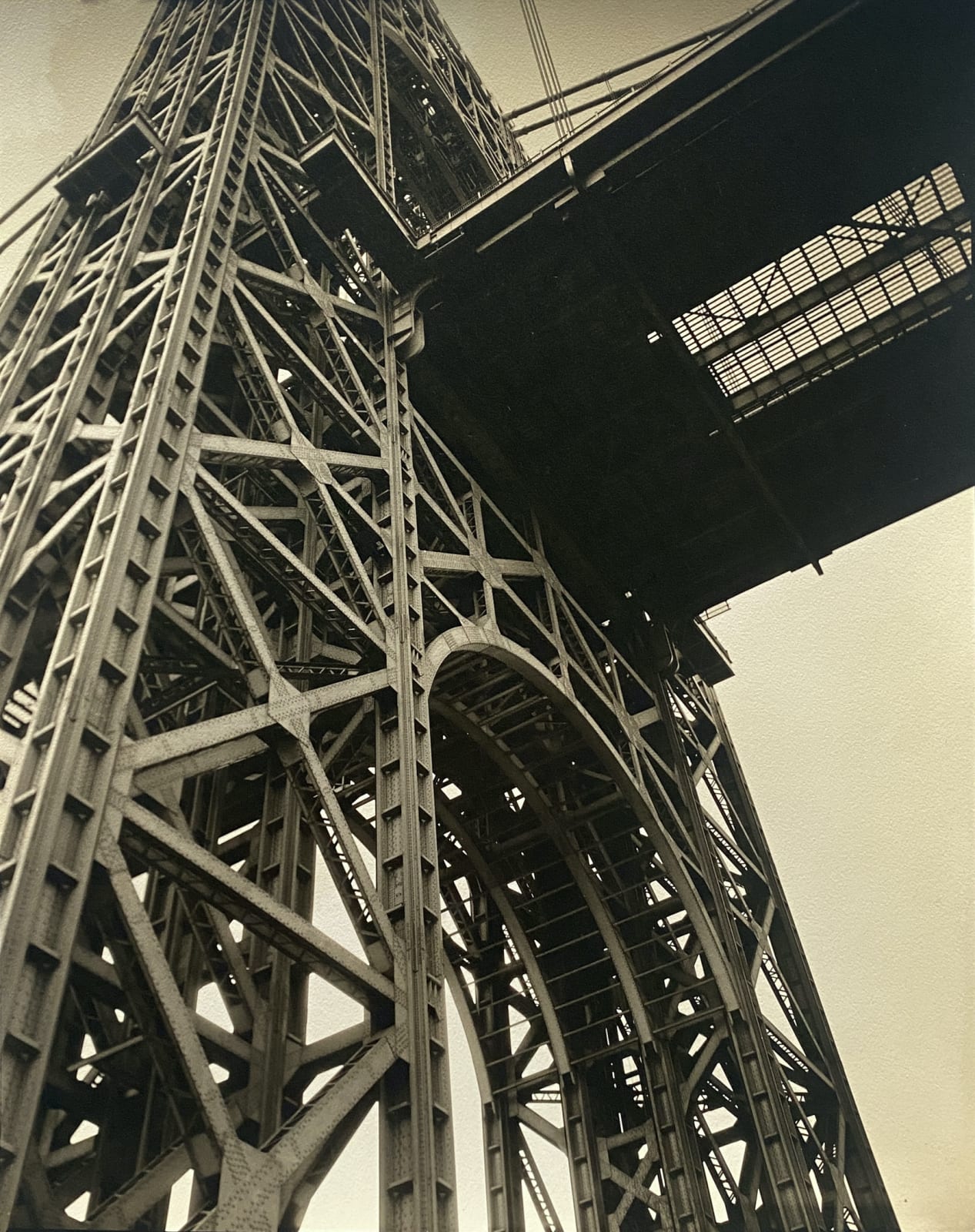 Berenice Abbott, NORTH OF 59TH: George Washington Bridge, Riverside Drive and 179th Street, Manhattan, January 17, 1936