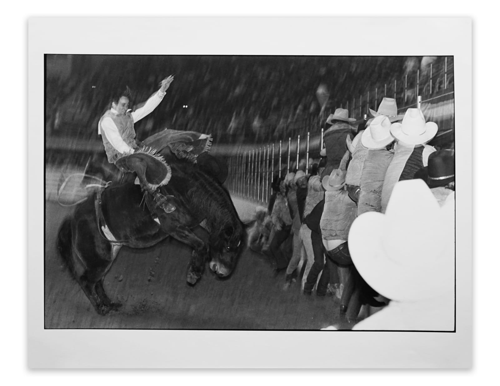 Garry Winogrand, Bucking Horse, Huge White Hat Right Side of Frame, 1974