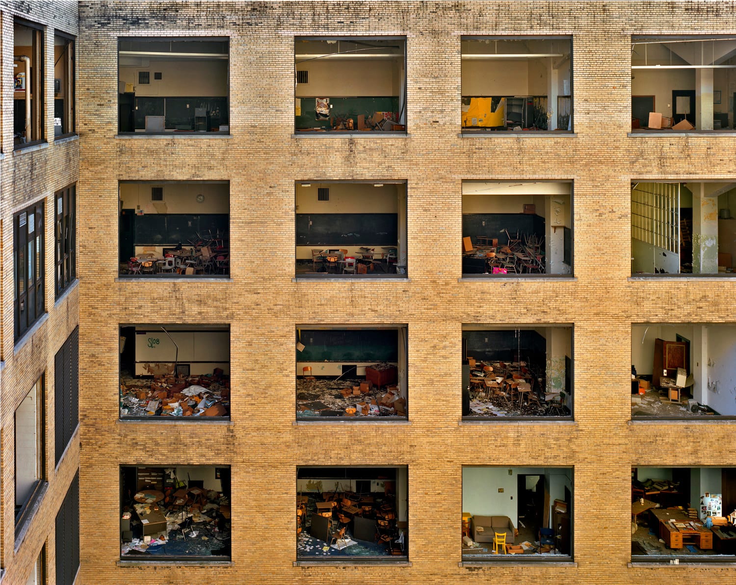 Andrew Moore, Cass Tech Courtyard, Detroit, 2008