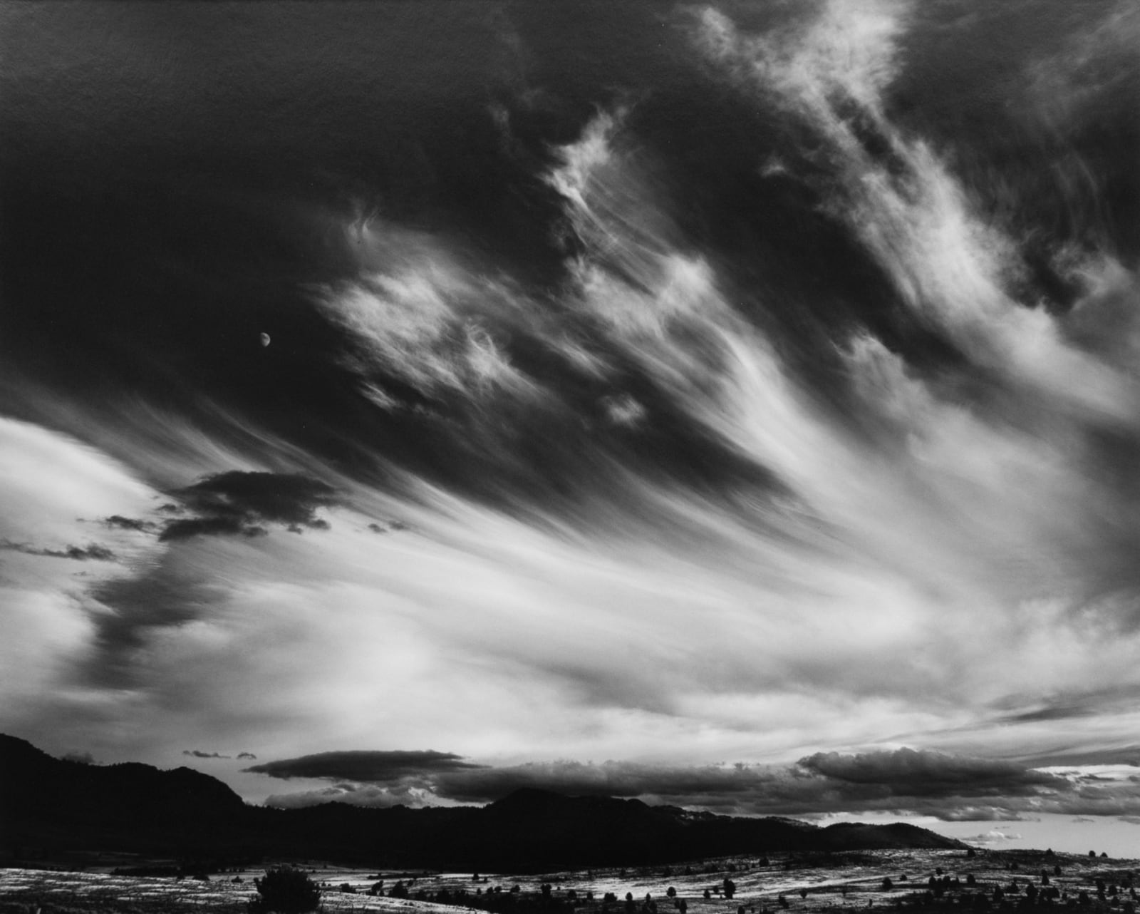 Ansel Adams, Moon and Clouds, Northern California, 1959
