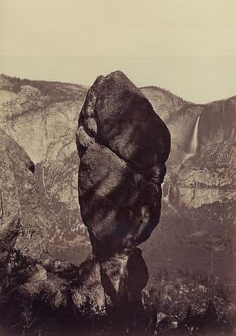 Carleton E. Watkins, Yosemite Valley- Agassiz Rock and Yosemite Falls, from Union Point, 1871-1881