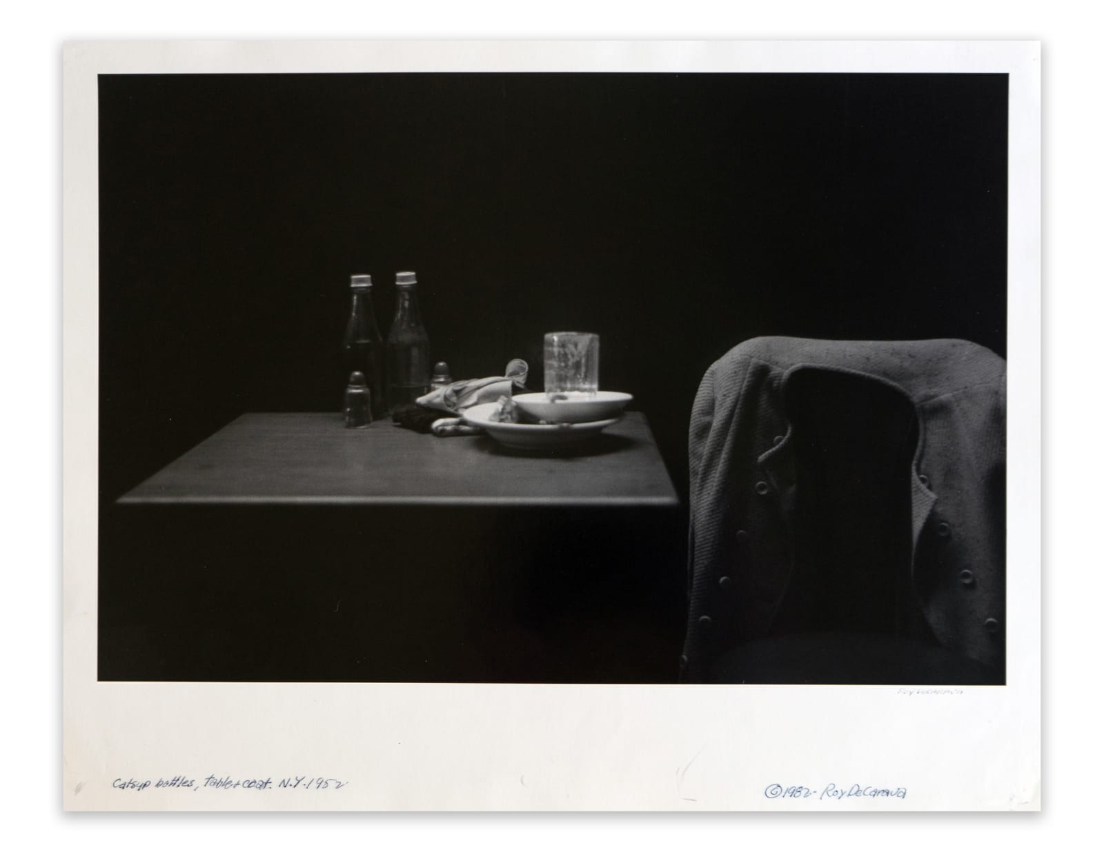 Roy DeCarava, Catsup Bottles, Table and Coat, New York, 1952