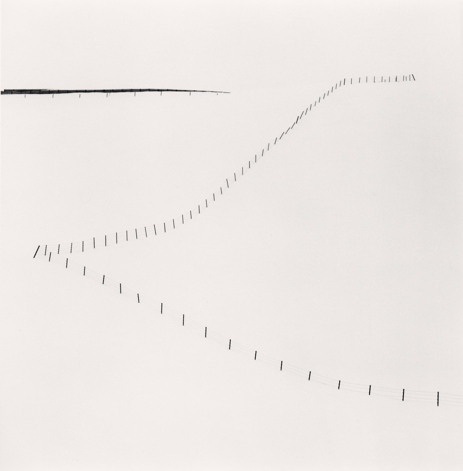 Michael Kenna, Hillside Fence, Study 6, Teshikaga, Hokkaido, Japan, 2007