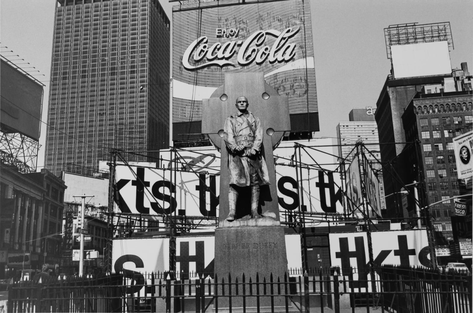 Lee Friedlander, Father Duffy. Times Square, New York City, 1974