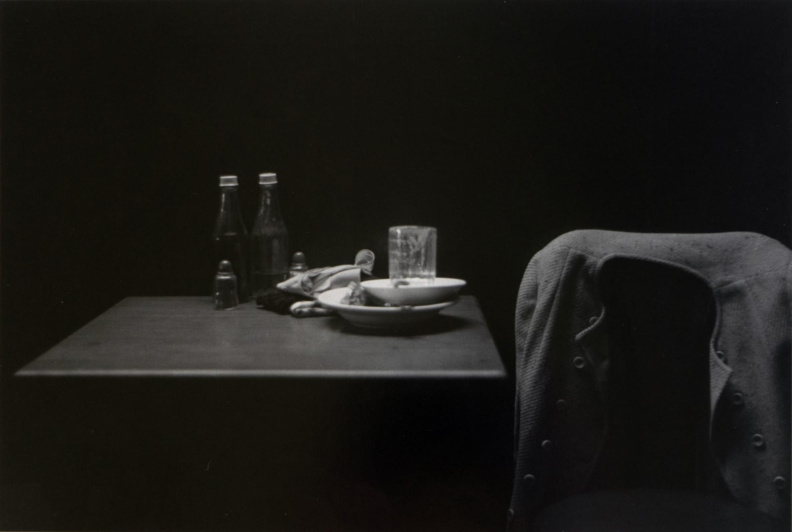 Roy DeCarava, Catsup Bottles, Table and Coat, New York, 1952
