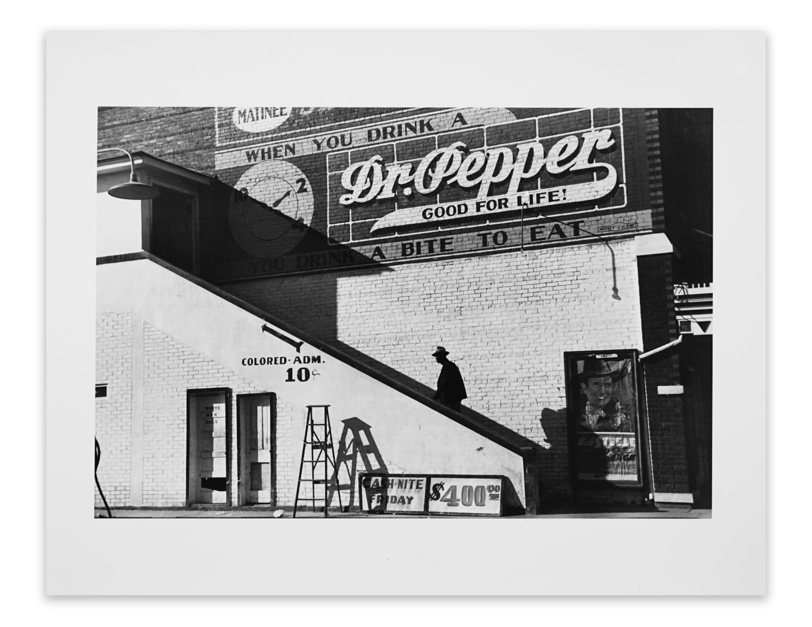 Marion Post Wolcott, Negro Man Entering Movie Theater to "Colored" Section, Belzoni, Mississippi, 1939
