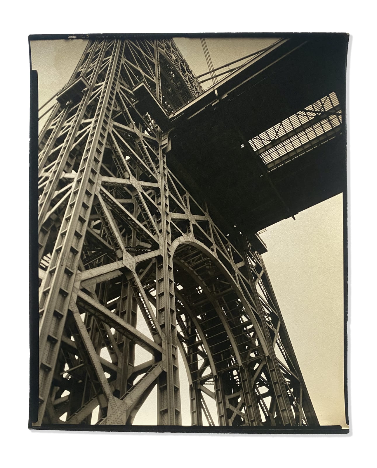 Berenice Abbott, NORTH OF 59TH: George Washington Bridge, Riverside Drive and 179th Street, Manhattan, January 17, 1936