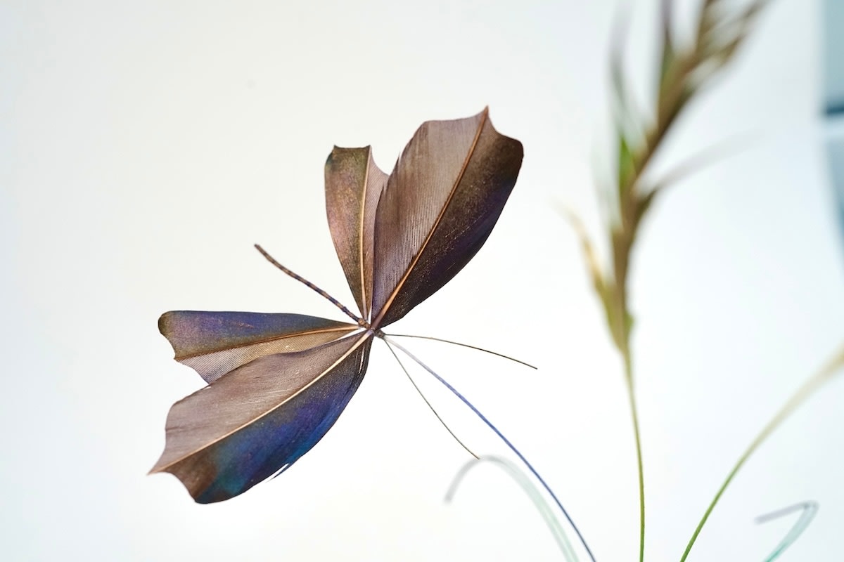 Bridget Bailey, Butterfly and Tussock in Tall Funnel