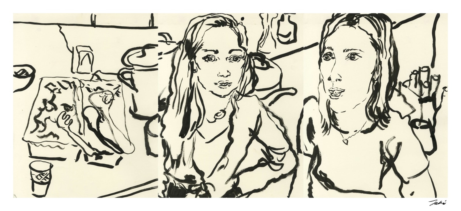 Jaki Doyka, Ellen Claar and Clara at Tayo's Apartment for a "Nigerian Dinner Party" 1.28.23, 2023