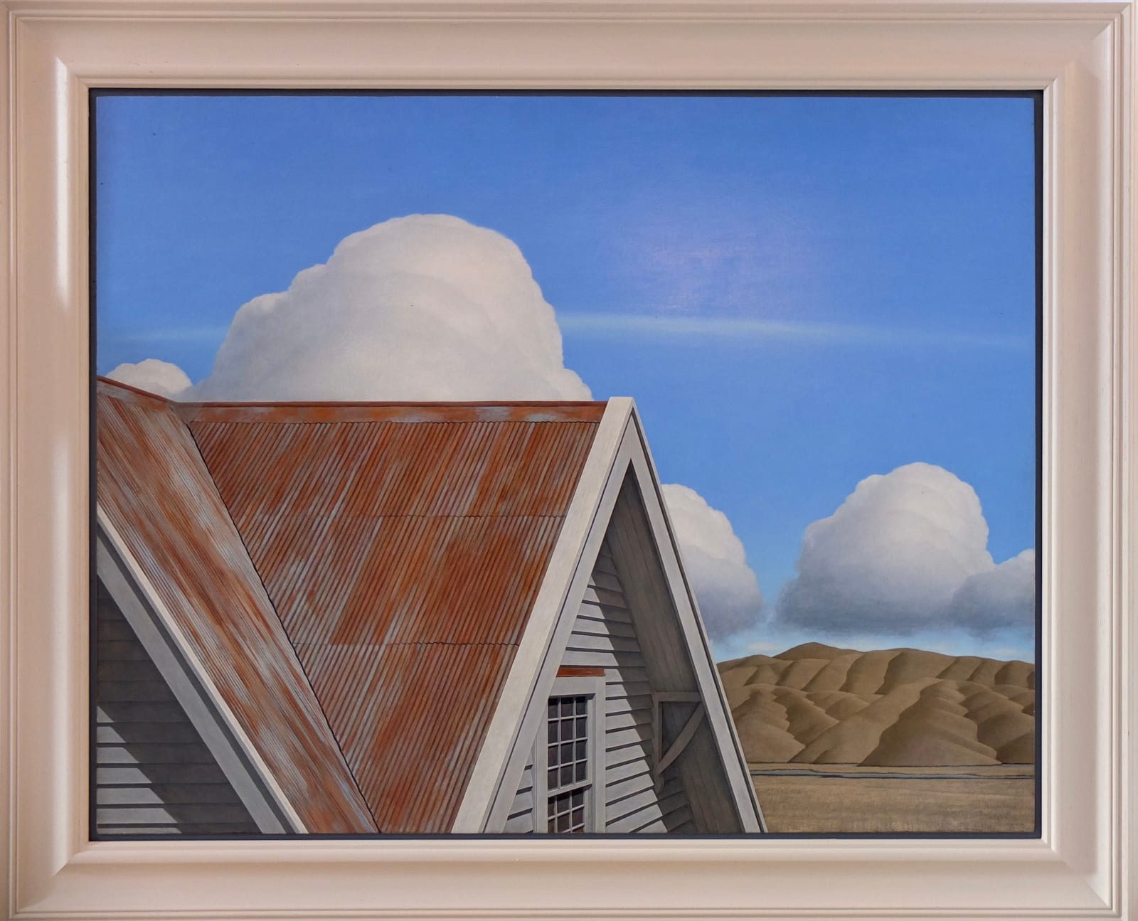 Brent Wong, Building, Hills, Clouds, 1984