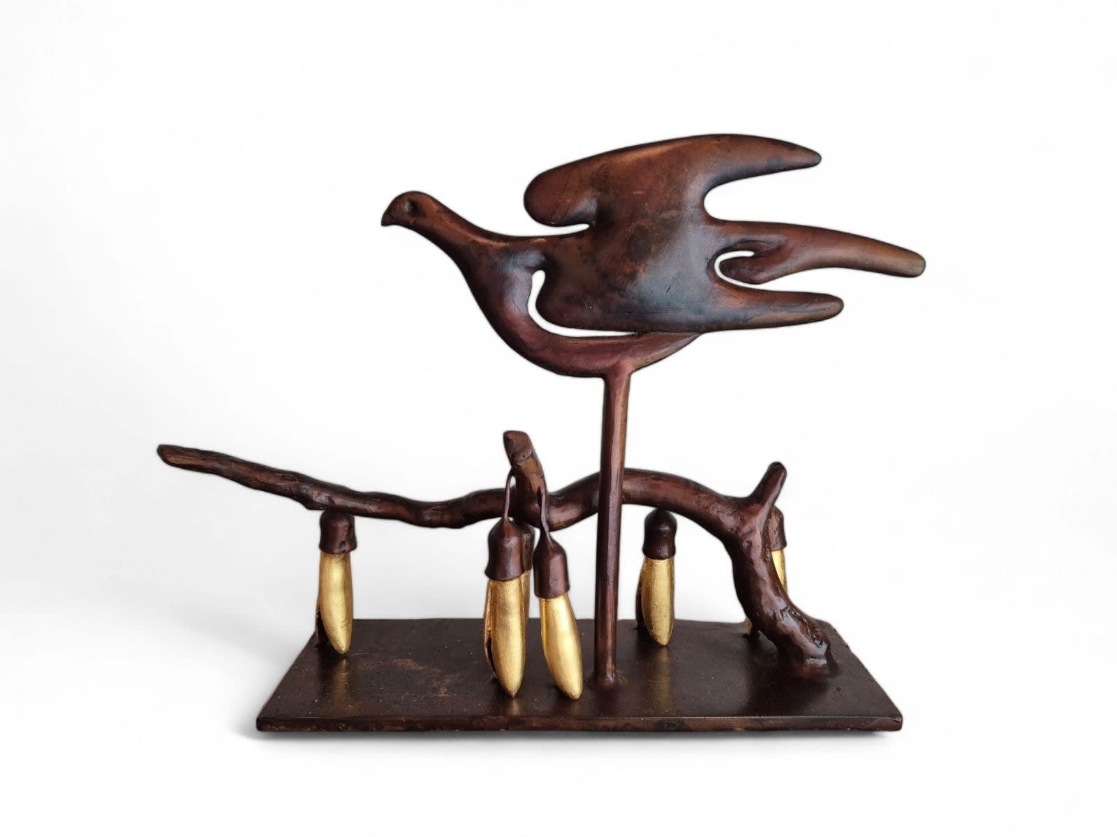 Paul Dibble, Woodpigeon Flies Above a Kōwhai Tree, 2023