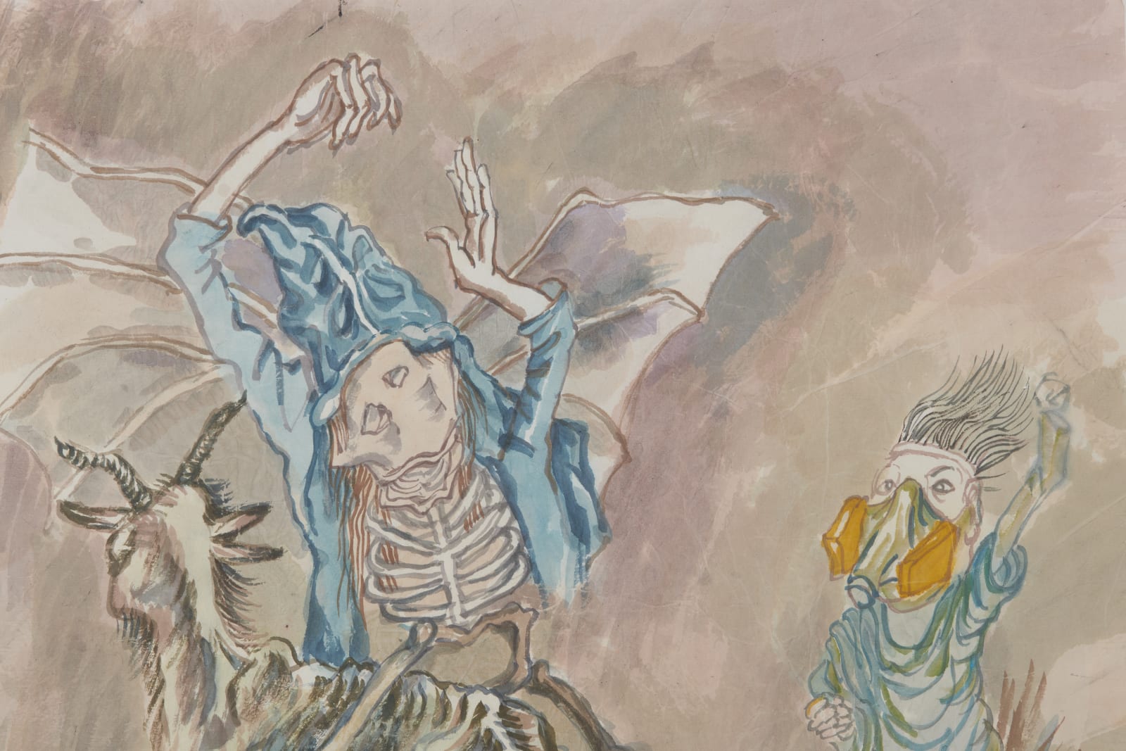 YUN-FEI JI, The hooded skeleton on a goat, 2021