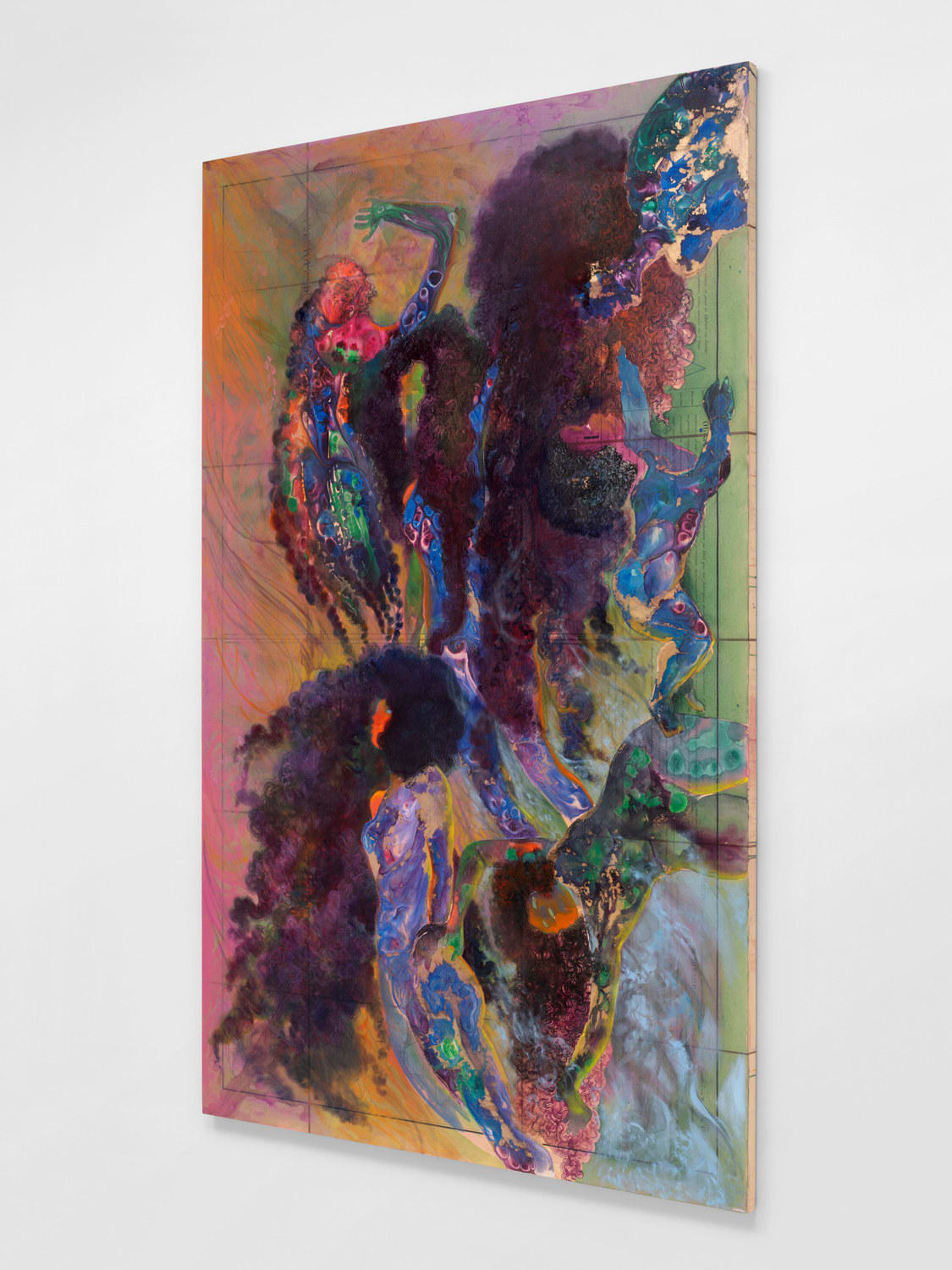 FIRELEI BÁEZ, Black counter gravity (Carte figurative et approximative des quantités de coton en laine importés en Europe en 1858 et 1861), 2022
