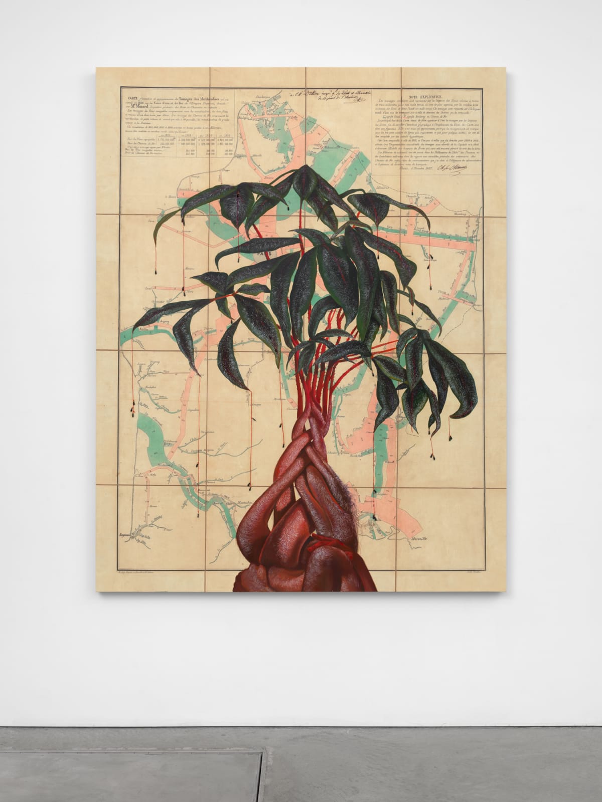 FIRELEI BÁEZ, Untitled (Flow of merchandise in France on railways and waterways in the year 1856), 2020