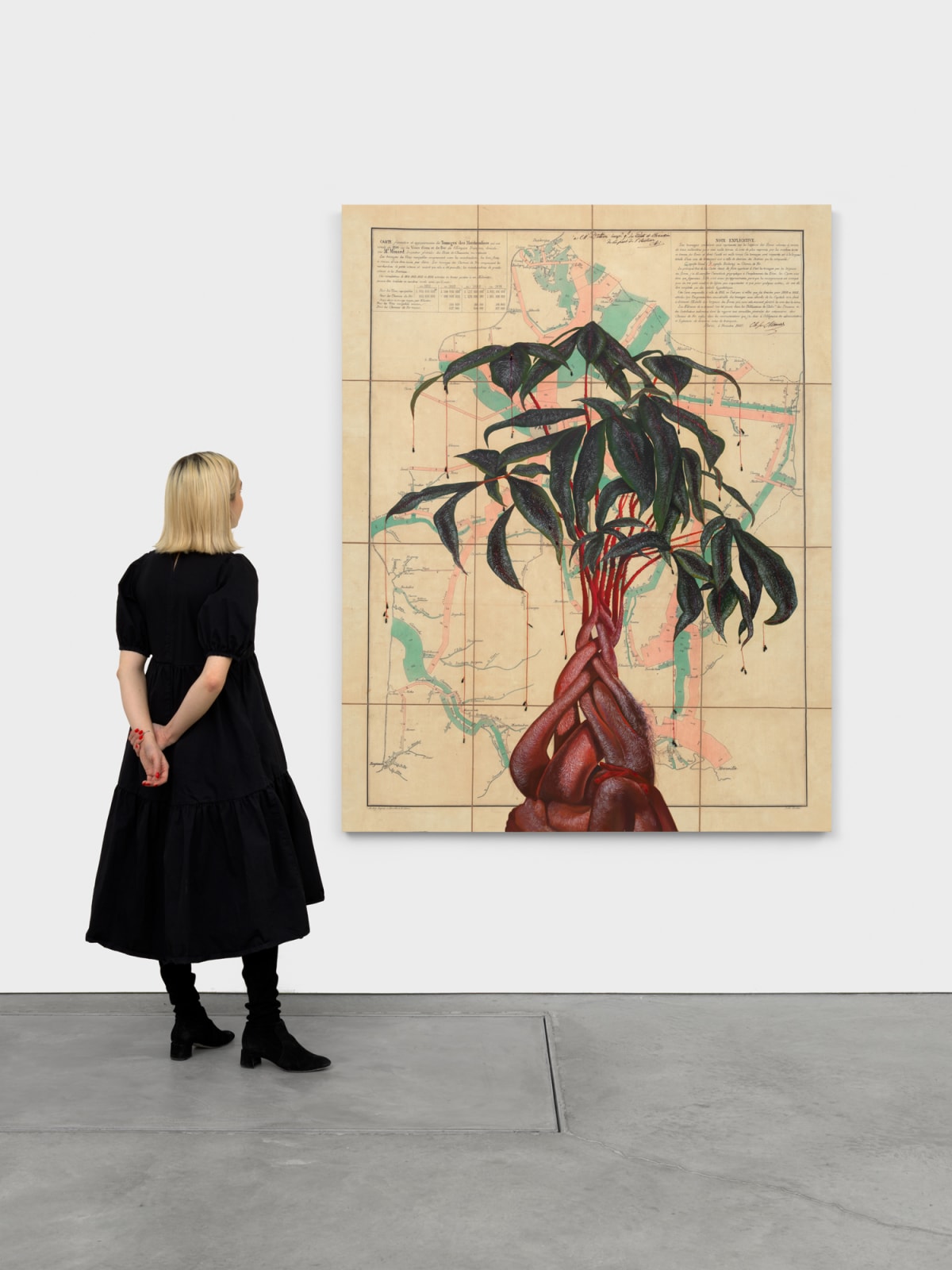 FIRELEI BÁEZ, Untitled (Flow of merchandise in France on railways and waterways in the year 1856), 2020