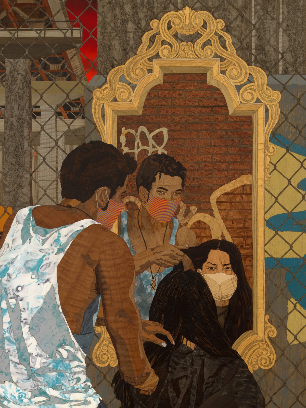 ALISON ELIZABETH TAYLOR, Anthony Cuts under the Wburg Bridge, Sunset, 2021
