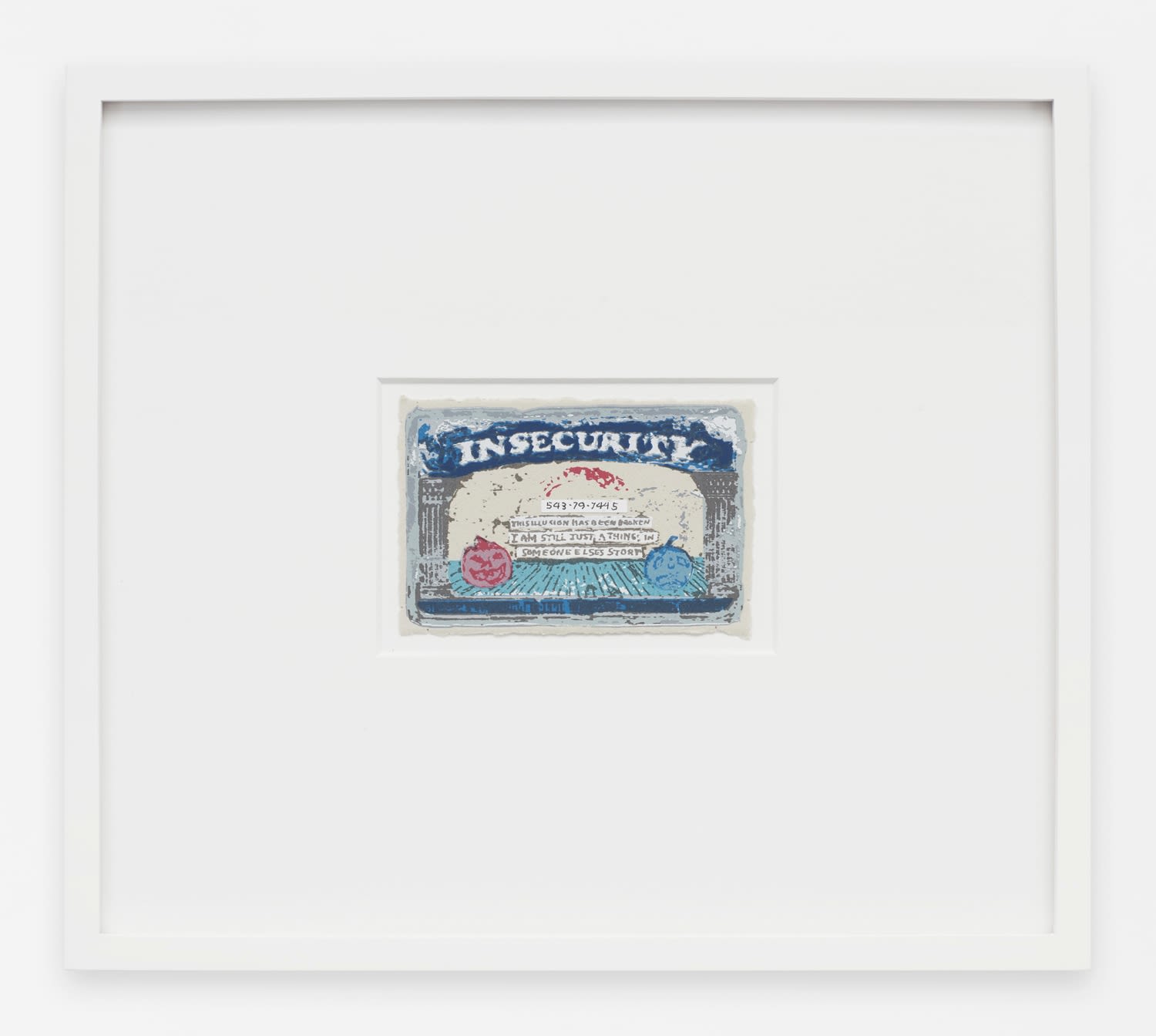SIMON EVANS AND SARAH LANNAN, Insecurity Card, 2022